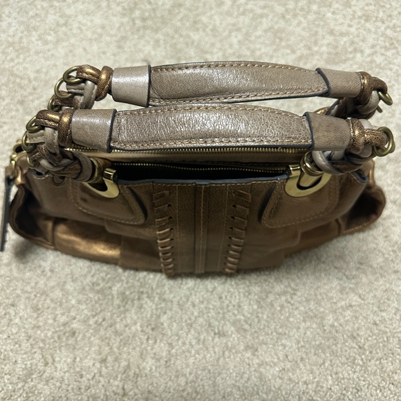 Chloe Heloise Satchel Leather Handbag Dark Metallic EUC Authentic - Picture 15 of 16